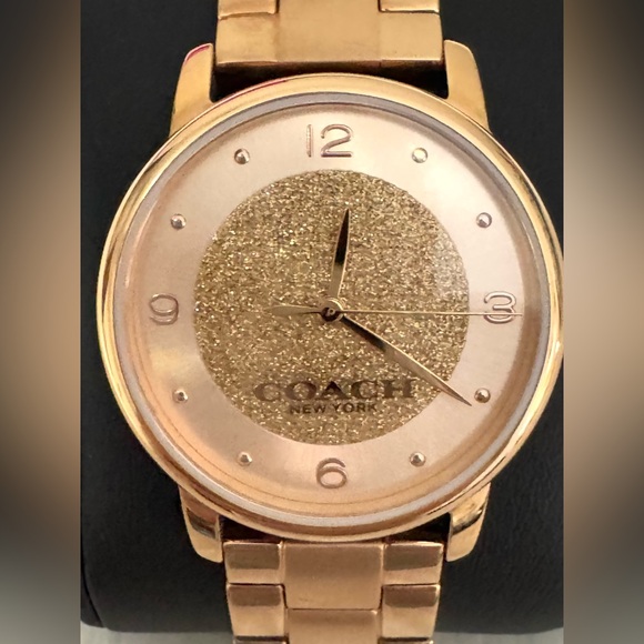 Coach Ladies Grand Quartz Bracelet Watch Rose Gold Steel 36mm 6.25” Wrist EUC - Picture 3 of 15